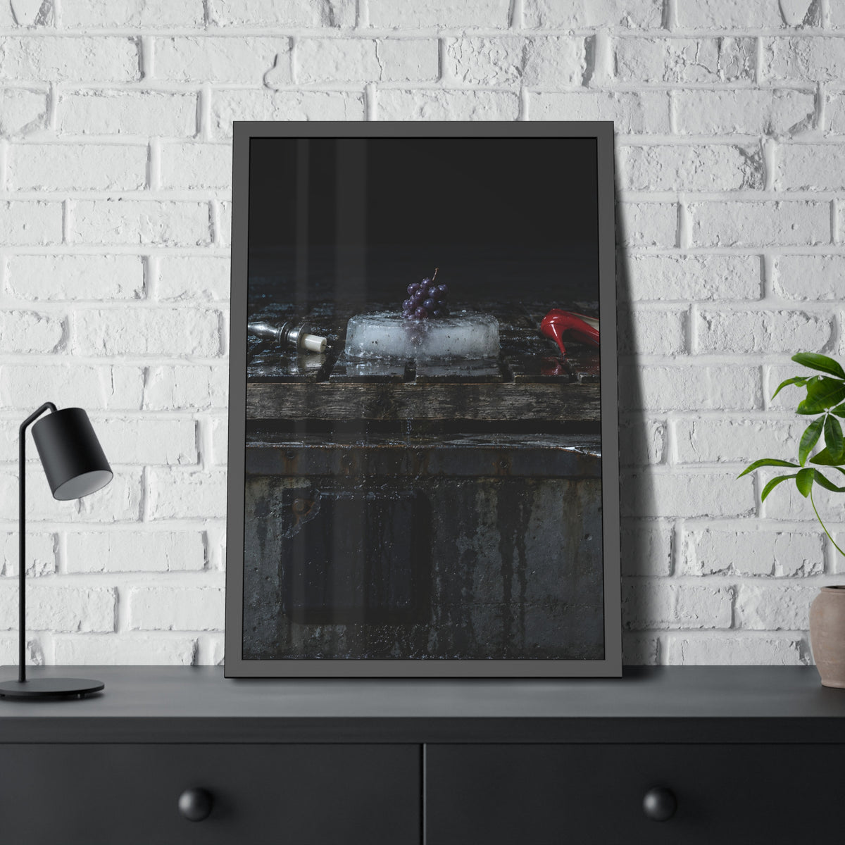 "The Grapes in the Slab": A Garabaggio Framed Print