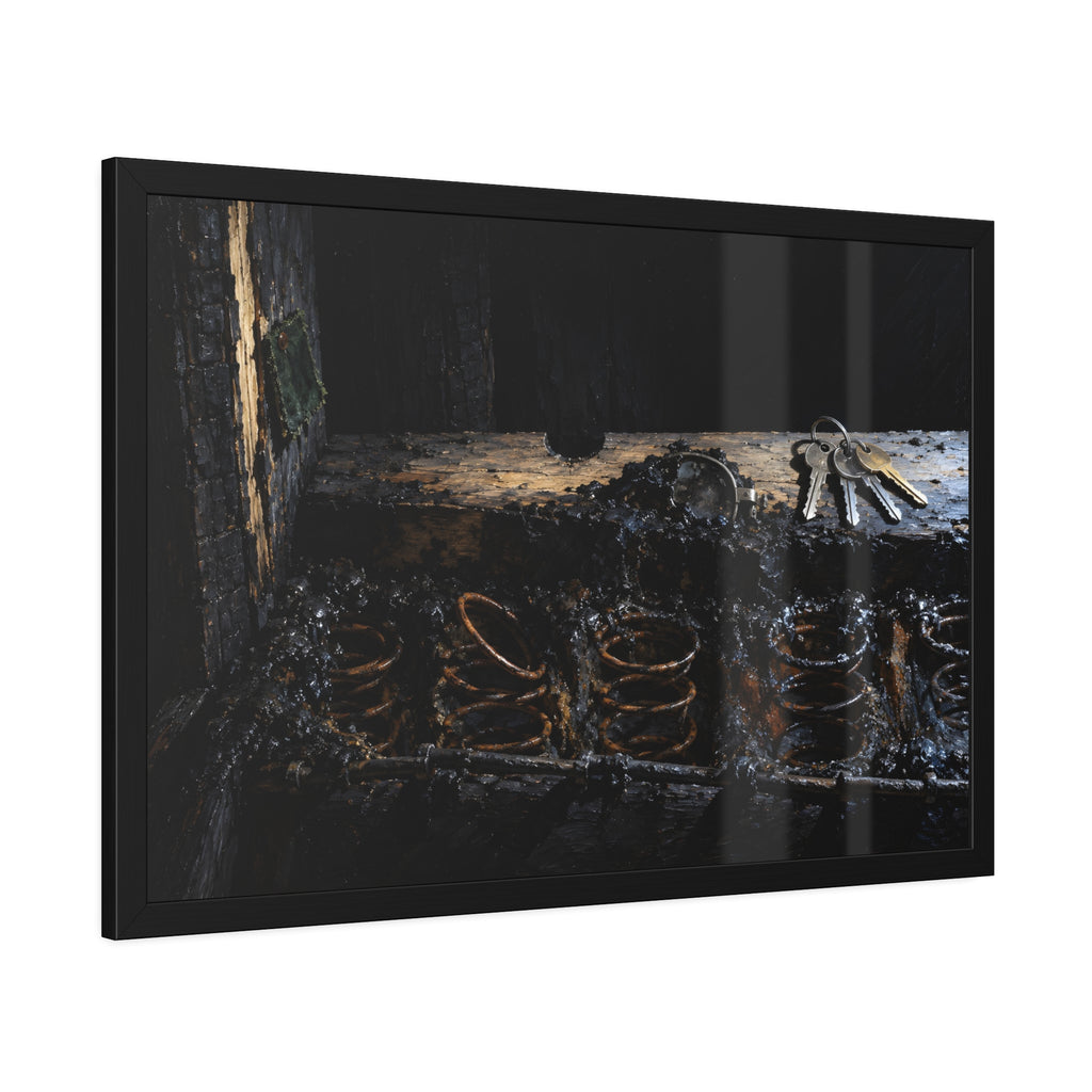 "The Hinge in the Black": A Garabaggio Framed Print