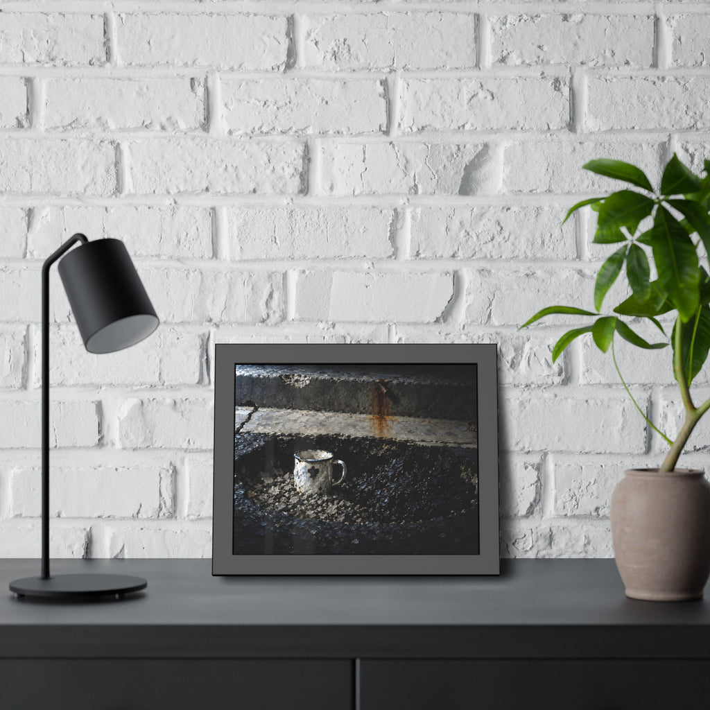 "The Mug Standing Free": A Garabaggio Framed Print