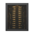 An apartment intercom panel with blank nameplates, lit from above. The Labels Removed by Garabaggio, framed fine art print, 11″ x 14″.