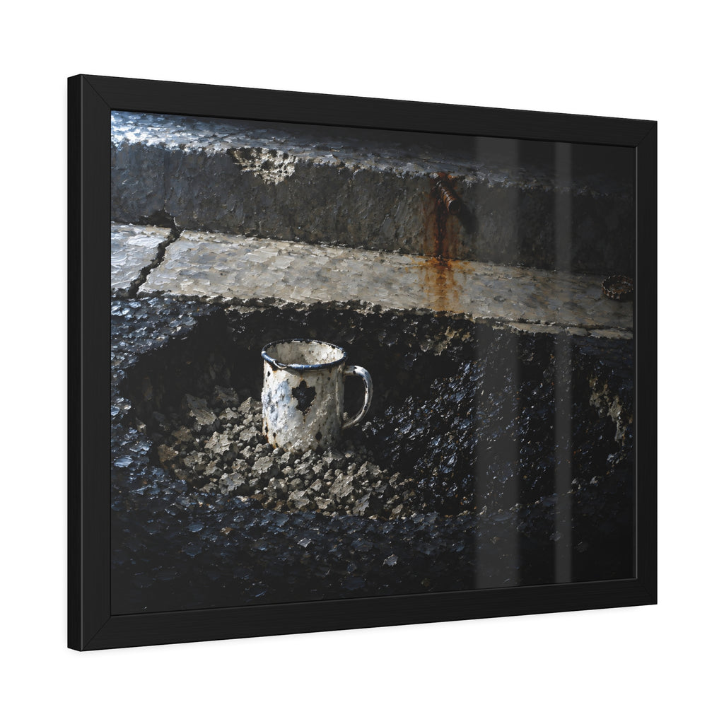 "The Mug Standing Free": A Garabaggio Framed Print