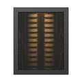 An intercom panel of blank name slots on a weathered building wall. The Names Behind Brass by Garabaggio, framed fine art print, 11″ x 14″.