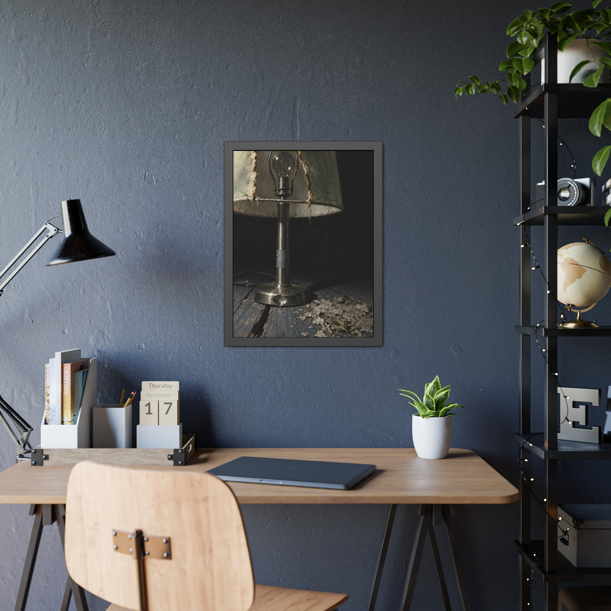 "The Bare Bulb": A Garabaggio Framed Print