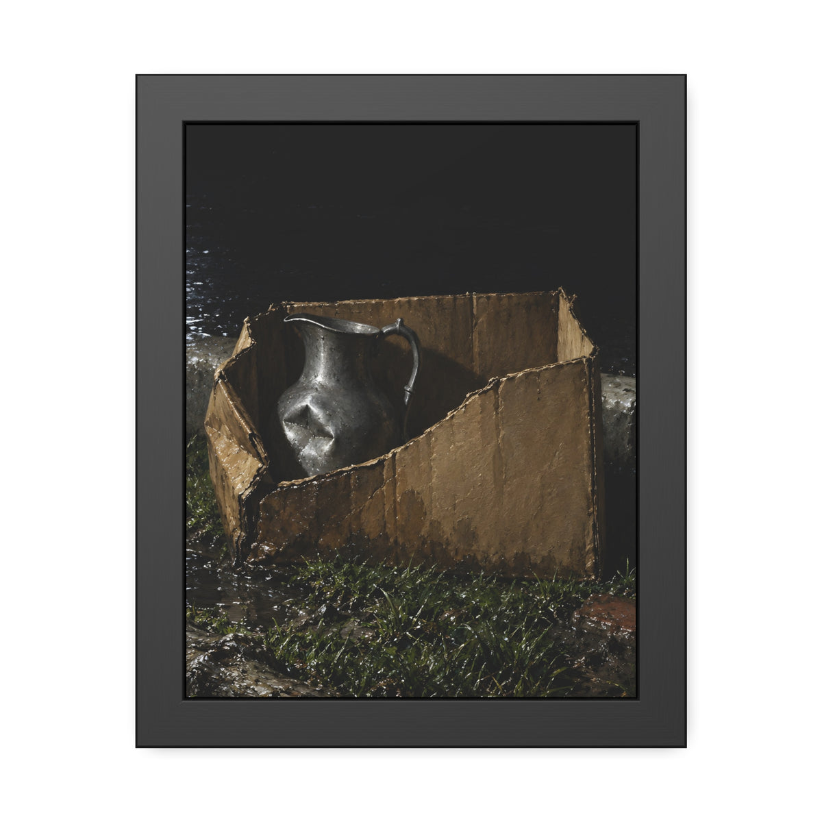 "The Dent in the Pewter": A Garabaggio Framed Print