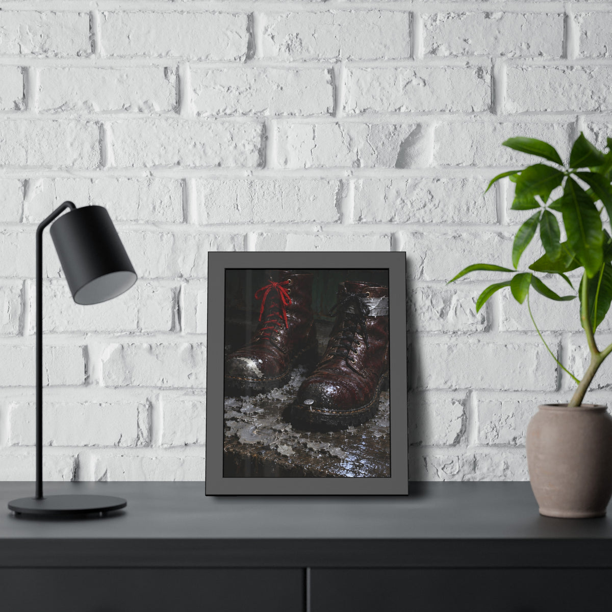 "The Wet Leather and the Paste": A Garabaggio Framed Print