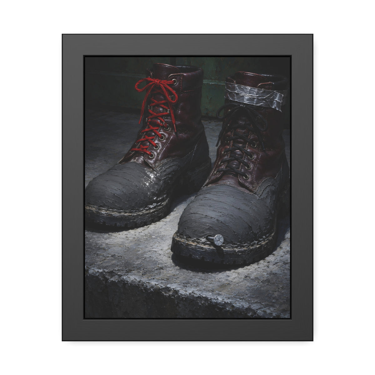 "The Toe Caps Going Matte": A Garabaggio Framed Print