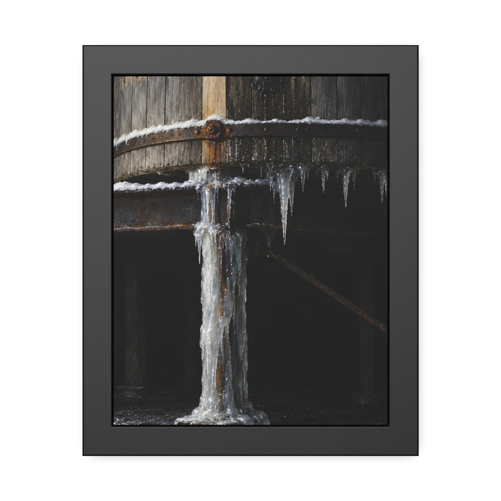 "Snow on the Hoop": A Garabaggio Framed Print
