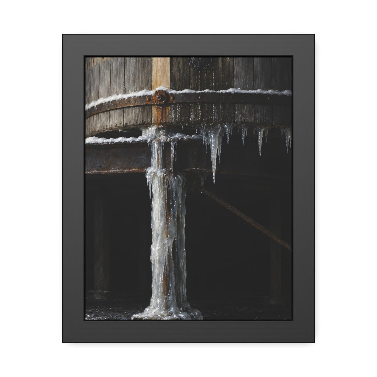 "Snow on the Hoop": A Garabaggio Framed Print