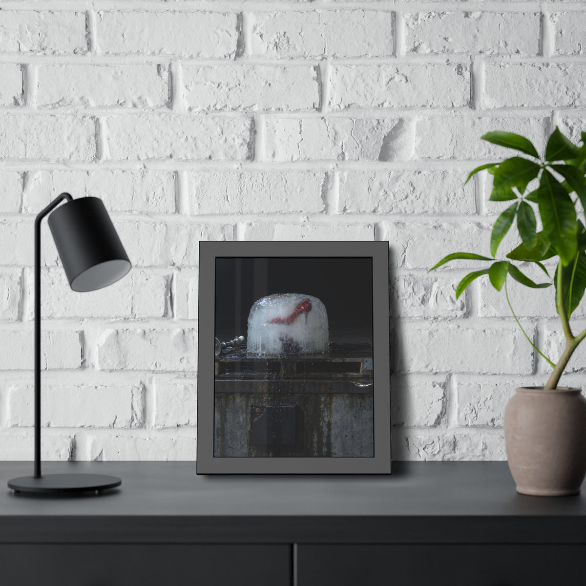 "The Candlestick Lying Down": A Garabaggio Framed Print