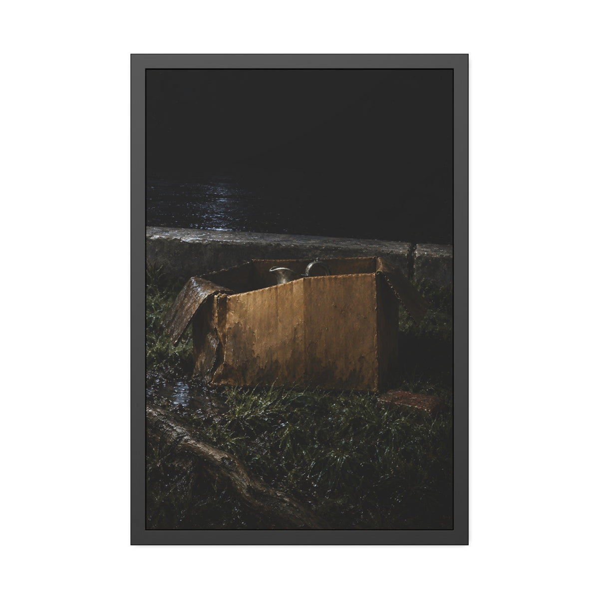"The Corner in the Puddle": A Garabaggio Framed Print