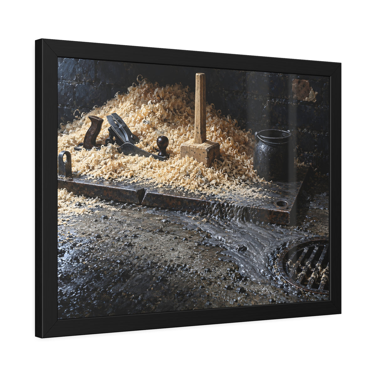 "The Fan at the Drain": A Garabaggio Framed Print