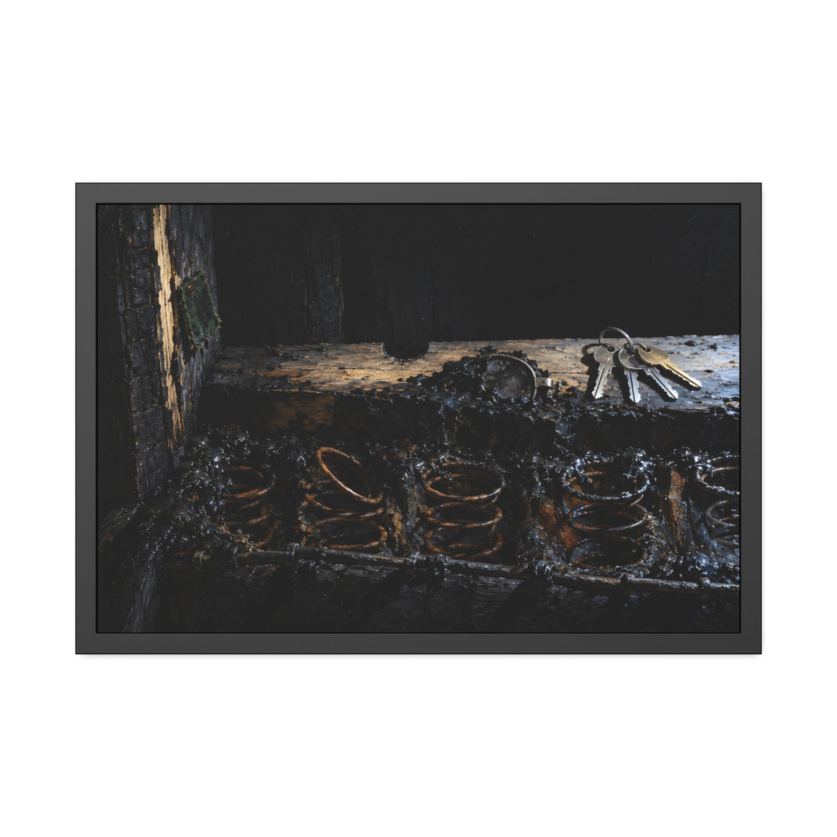 "The Hinge in the Black": A Garabaggio Framed Print