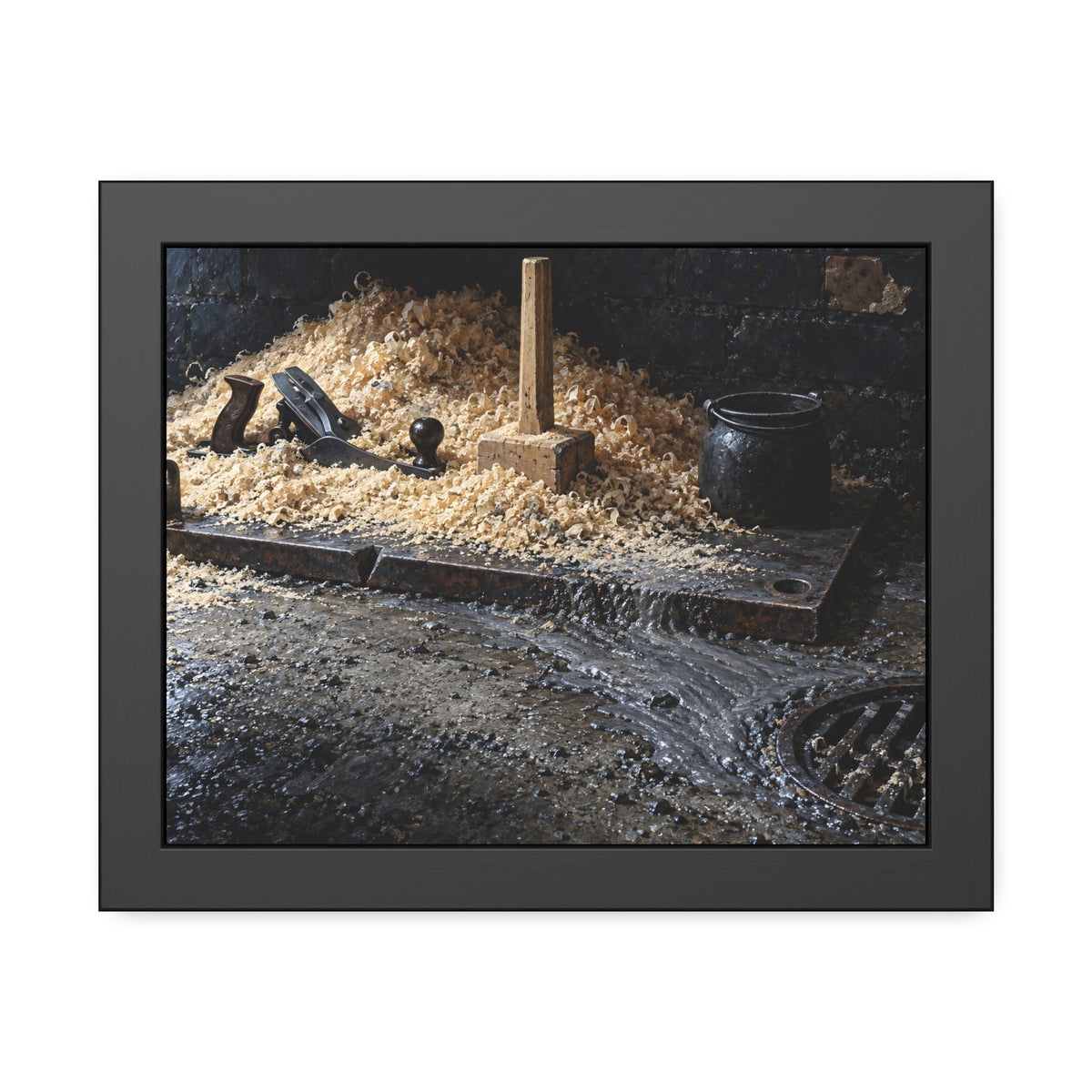 "The Fan at the Drain": A Garabaggio Framed Print