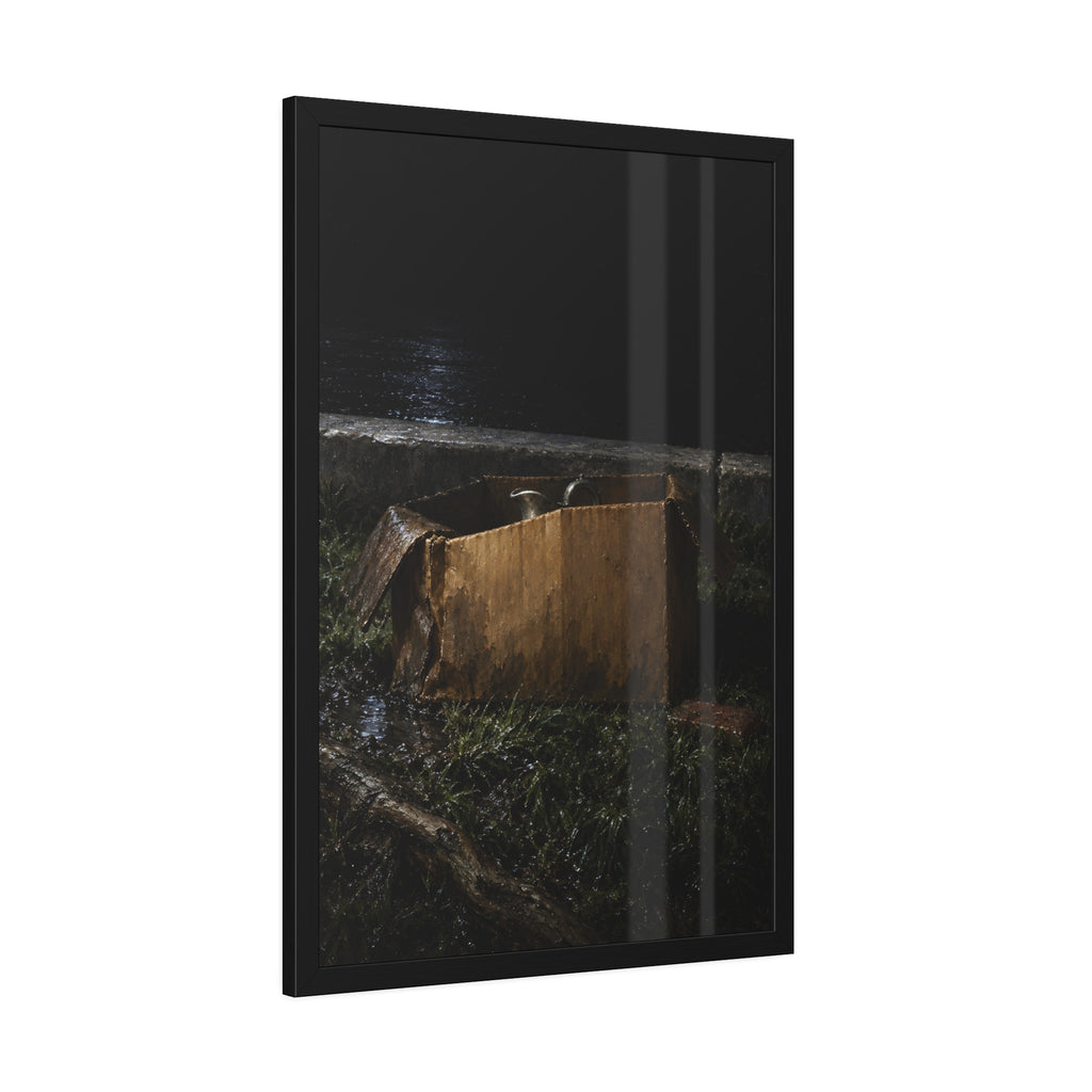 "The Corner in the Puddle": A Garabaggio Framed Print