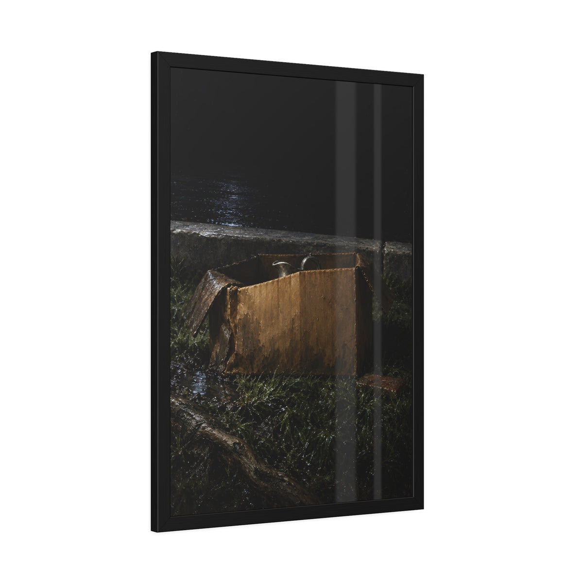 "The Corner in the Puddle": A Garabaggio Framed Print