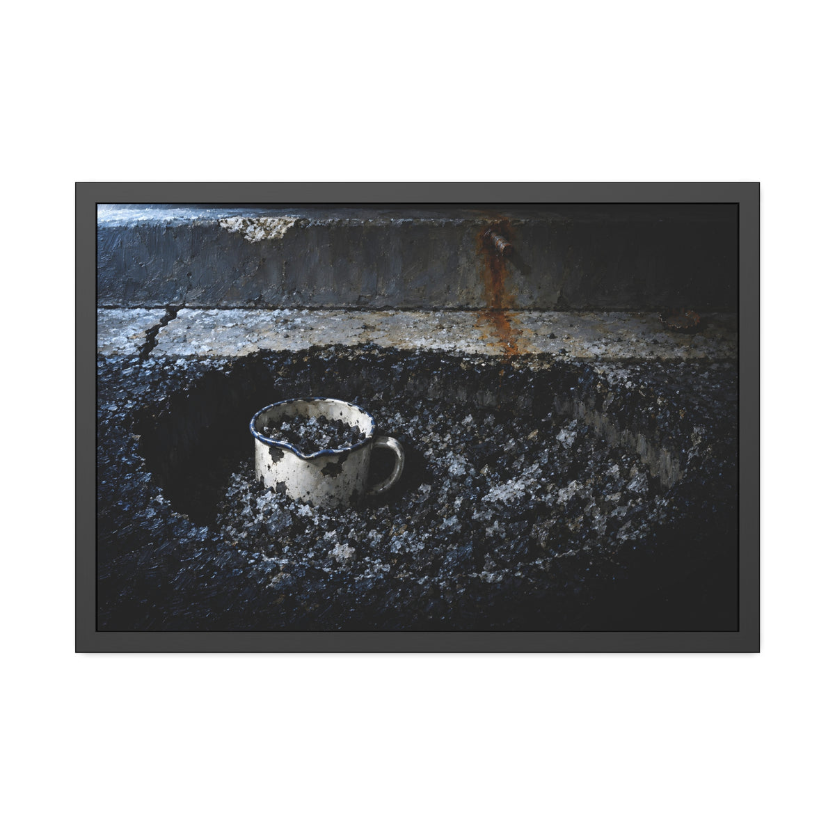 "The Mug Full of Gravel": A Garabaggio Framed Print