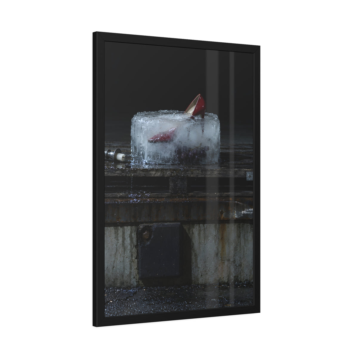 "The Red Heel Standing Out": A Garabaggio Framed Print