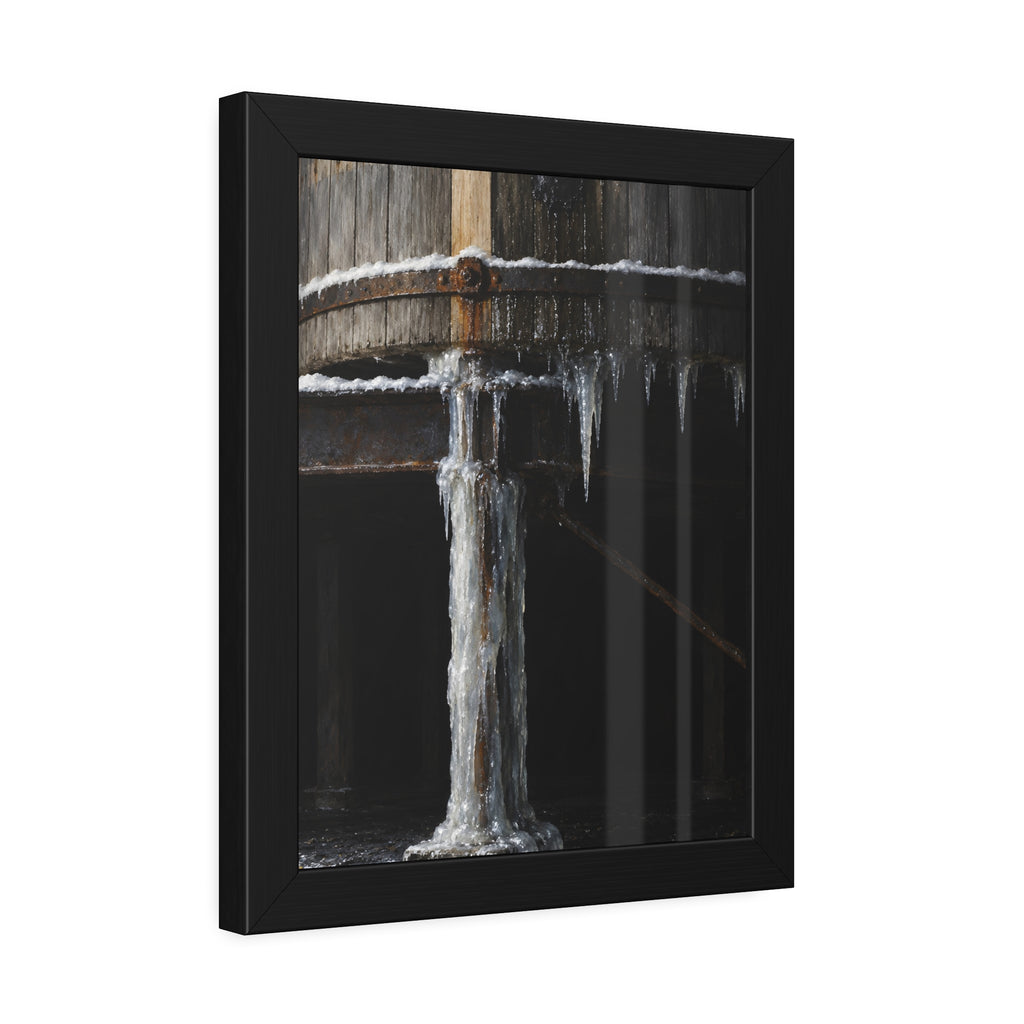 "Snow on the Hoop": A Garabaggio Framed Print