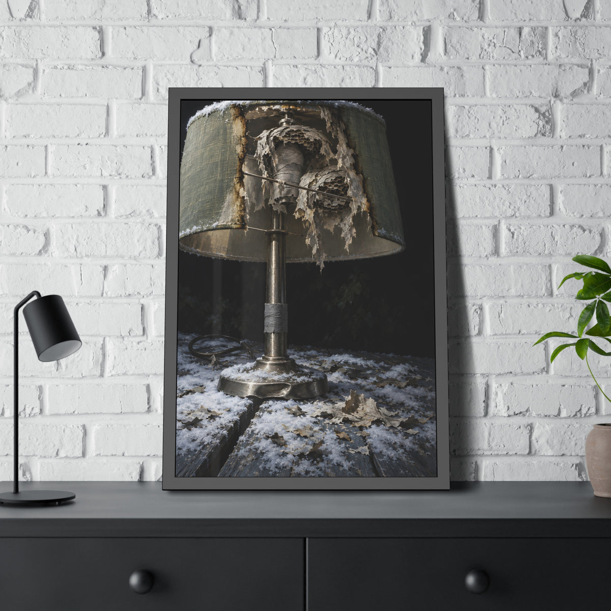 "Snow on the Shade": A Garabaggio Framed Print