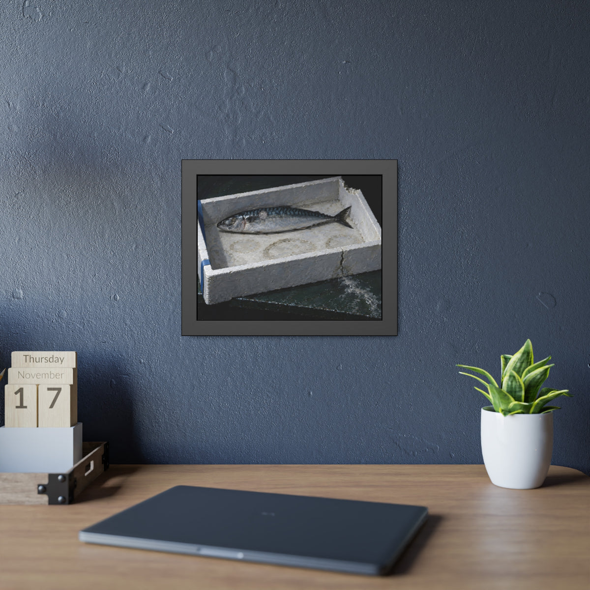 "The Fish Alone on the Foam": A Garabaggio Framed Print