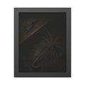 A stripped umbrella frame on wet pavement, its fabric torn away. The Stripping of the Canopy by Garabaggio, framed fine art print, 11″ x 14″.