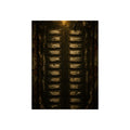 An apartment intercom panel with blank nameplates, lit from above. The Labels Removed by Garabaggio, fine art print, 12″ x 16″.