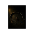 Bent bicycle rim, loose spokes and hub laid out on dark asphalt. Arc and Spokes by Garabaggio, fine art print, 12″ x 16″.