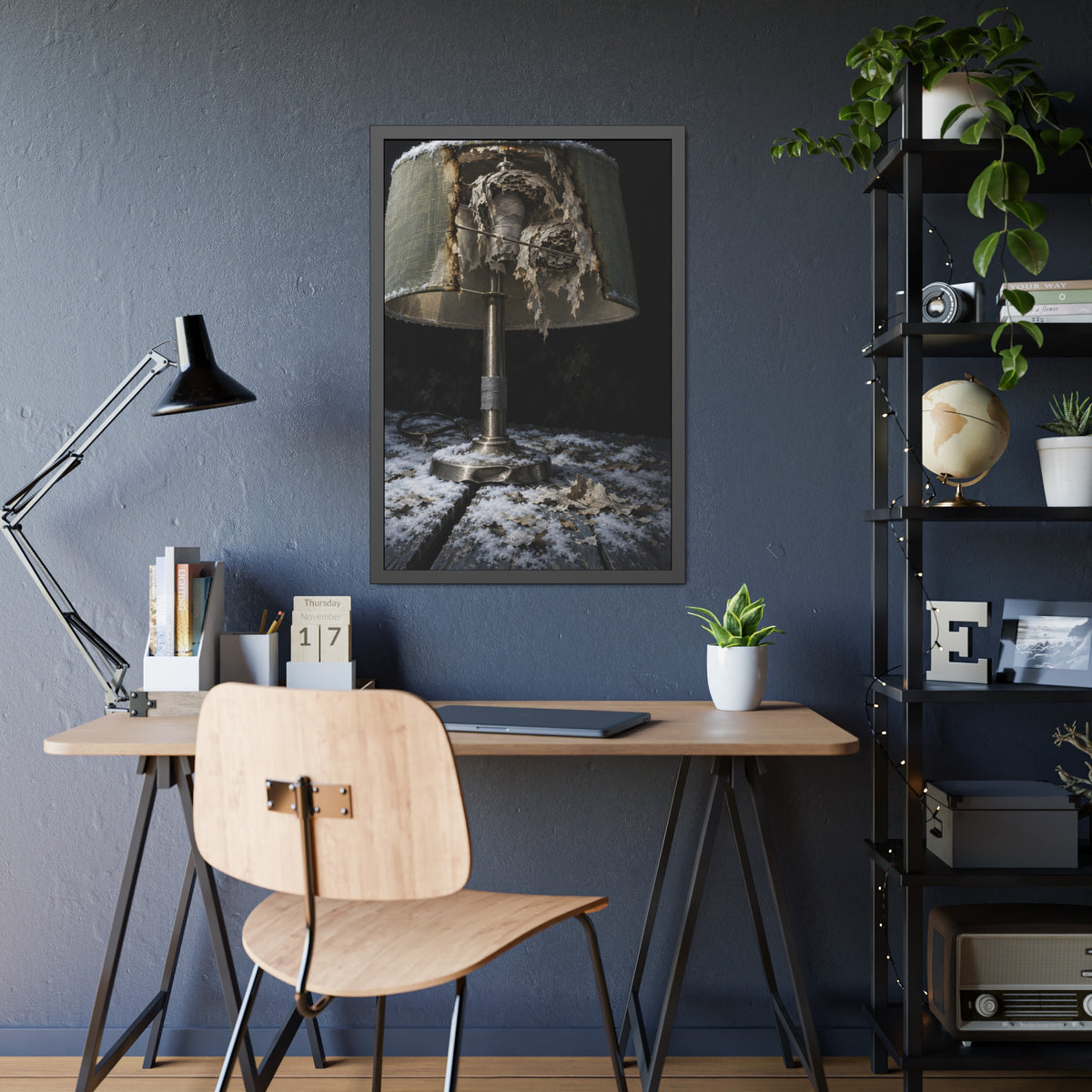 "Snow on the Shade": A Garabaggio Framed Print