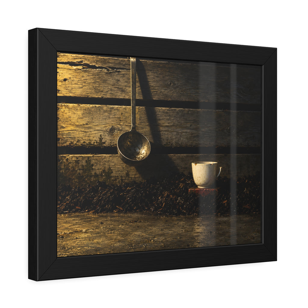 "The Cup on the Half Brick": A Garabaggio Framed Print