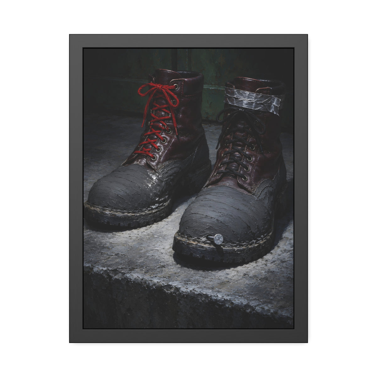 "The Toe Caps Going Matte": A Garabaggio Framed Print
