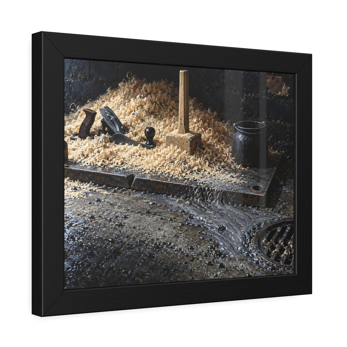 "The Fan at the Drain": A Garabaggio Framed Print