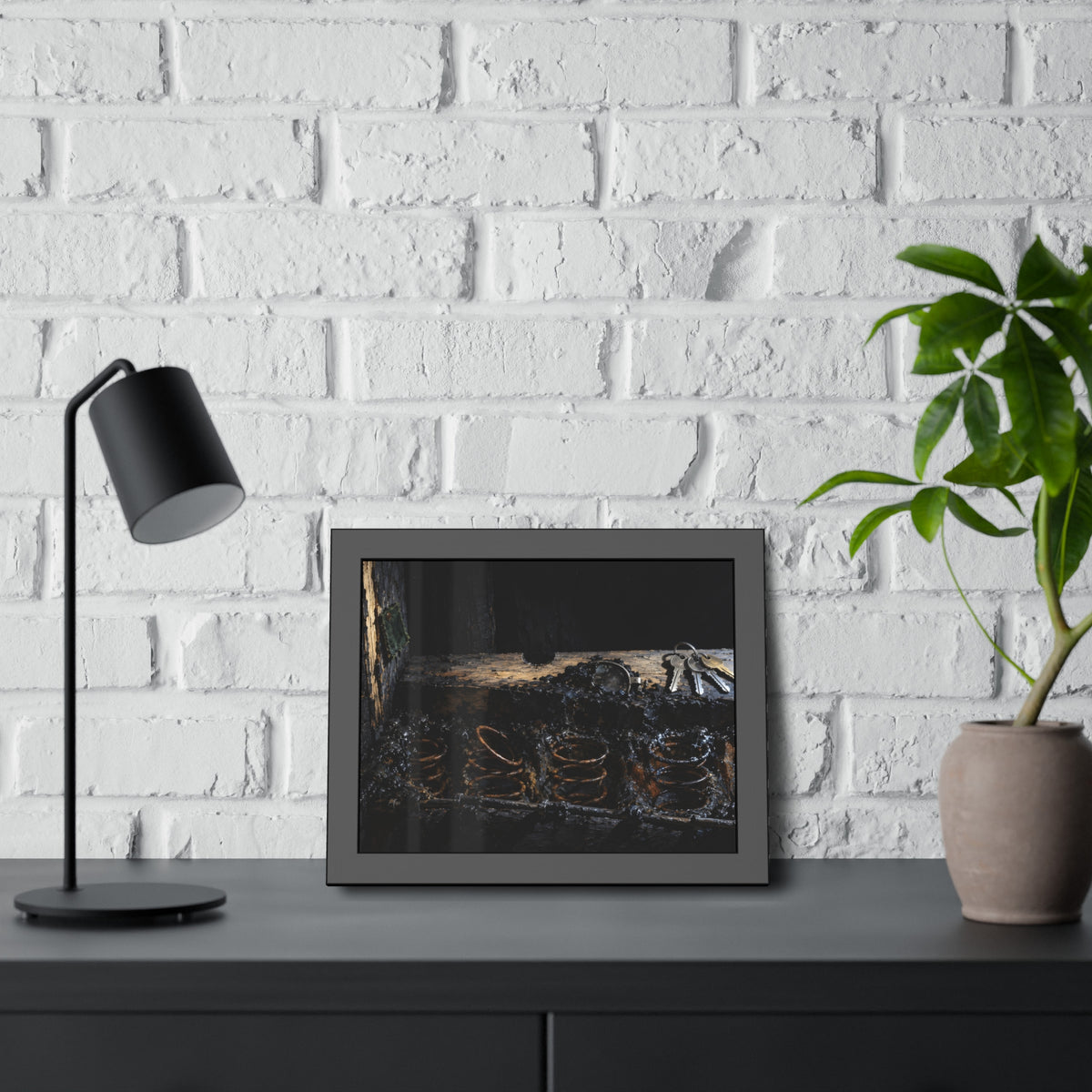 "The Hinge in the Black": A Garabaggio Framed Print